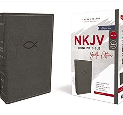 NKJV THINLINE YOUTH GRAY IM