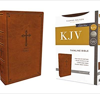 KJV THINLINE BROWN COMFORT PRINT IM