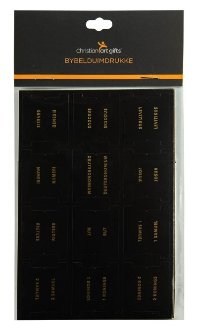 INDEX TABS GOLD ON BLACK AFRIKAANS