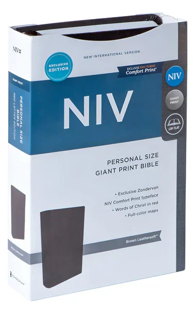 NIV PERSONAL SIZE GIANT PRINT IM BROWN