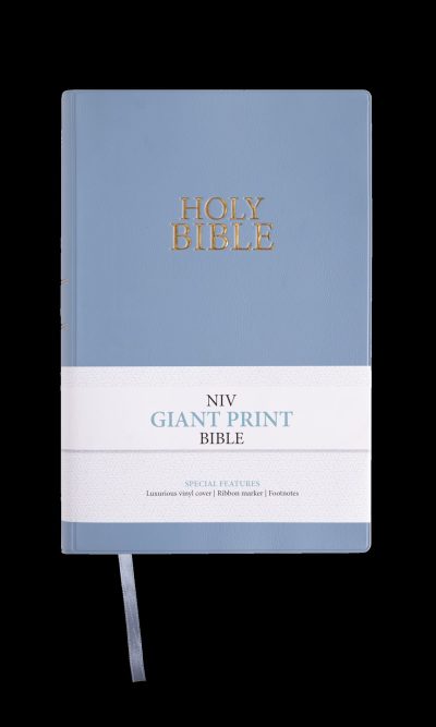 NIV GIANT PRINT VINYL STEEL BLUE